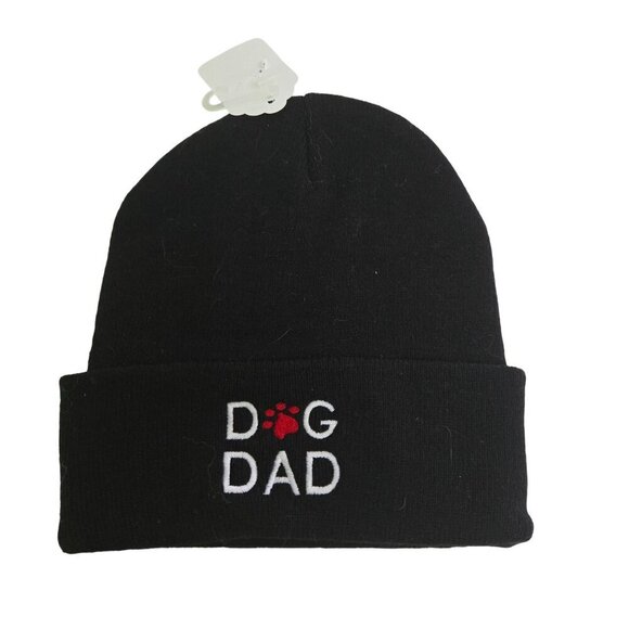 Dog Dad/ Dog Mom NWT Black Pink Acrylic Beanies One Size main image 5